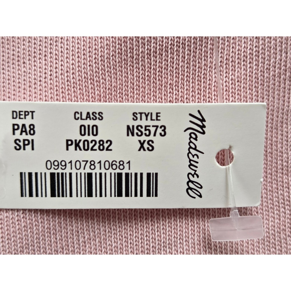 Madewell Relaxed Boxy T-Shirt Cropped Relaxed Knit Womens XS Pink NWT $52 NS573 - Picture 7 of 7